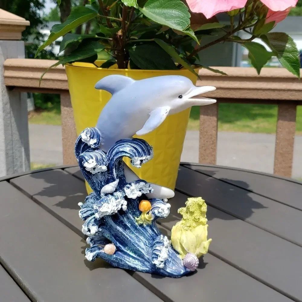 Cute Vintage Dolphin Resin Figurine